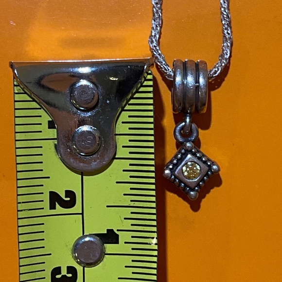 PANDORA Sterling Silver Charm Pendant 16” Rope Necklace ALE Retired Zirconia - Picture 9 of 12